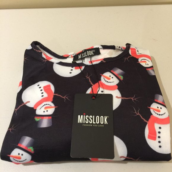 MISSLOOK Tunic Top M/L Snowman Holiday Chr… - Picture 13 of 13